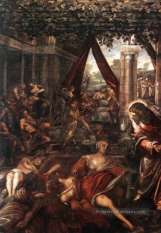 La Probatica Piscina italien Renaissance Tintoretto Peintures à l'huile